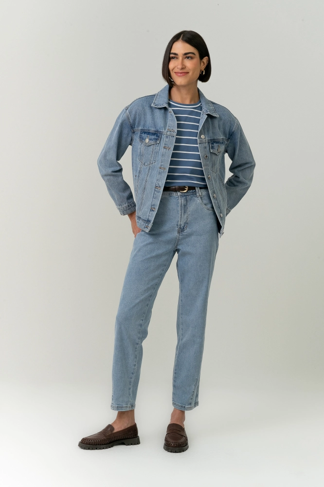 9038676 - Jaqueta Jeans Oversized Noir AZUL CLARO 9038676 - Jaqueta Jeans Oversized Noir AZUL CLARO - Imagem 2