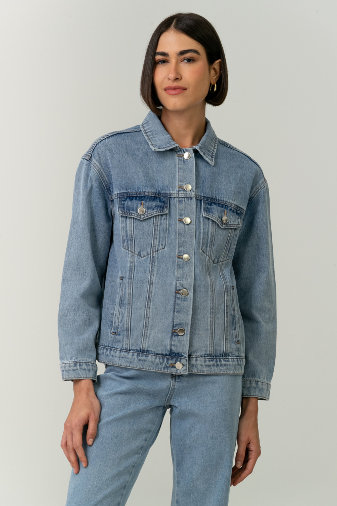 9038676 - Jaqueta Jeans Oversized Noir  AZUL CLARO 