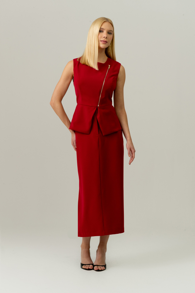 9038680 - Saia Alfaiataria Reta VERMELHO