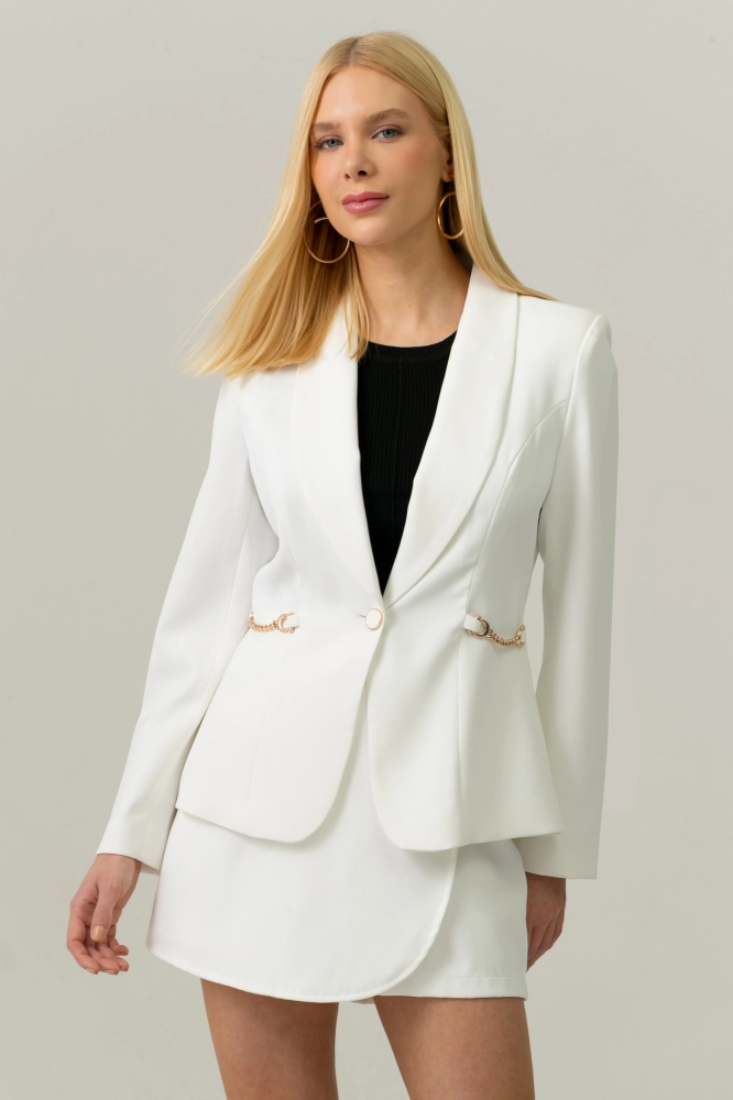 9038682 - Blazer Com Corrente OFF-WHITE 9038682 - Blazer Com Corrente OFF-WHITE - Imagem 1