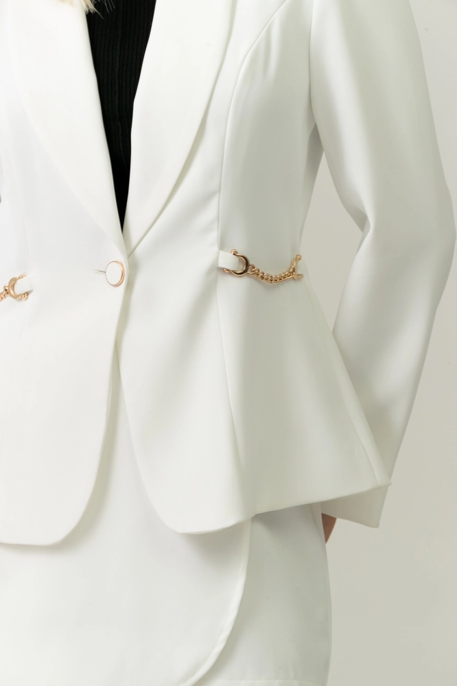 9038682 - Blazer Com Corrente OFF-WHITE 9038682 - Blazer Com Corrente OFF-WHITE - Imagem 2