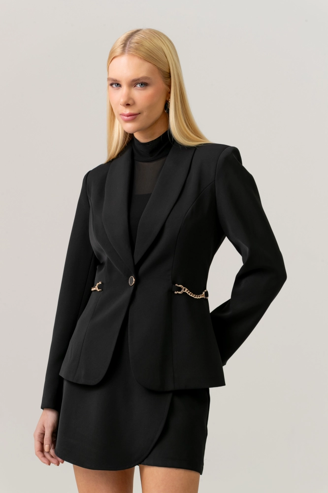9038682 - Blazer Com Corrente PRETO - Imagem 1