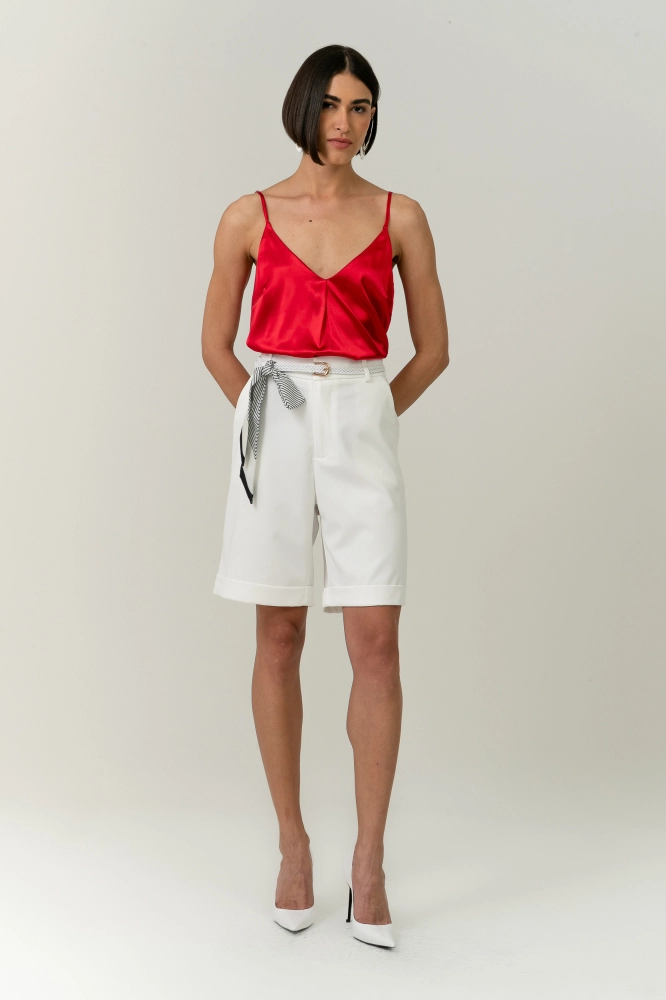 9038689 - Bermuda Cinto Sophia OFF-WHITE - Imagem 1