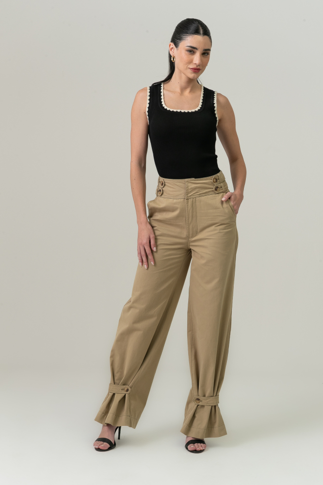 9038690 - Calça Sarja Lana BEGE