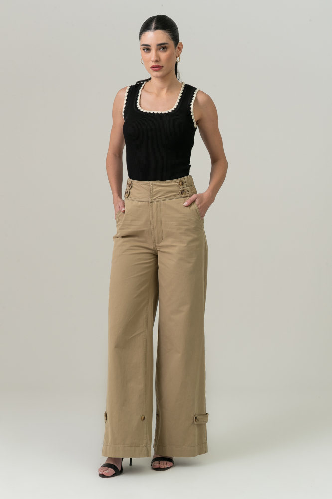 9038690 - Calça Sarja Lana BEGE
