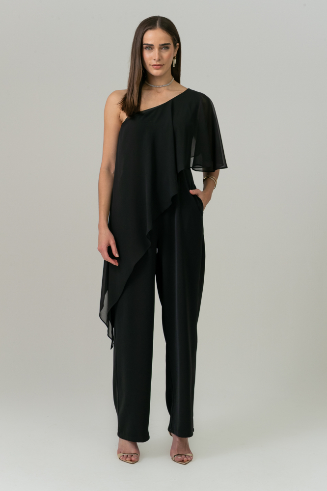 9038706 - Macacão Crepe Assimétrico PRETO