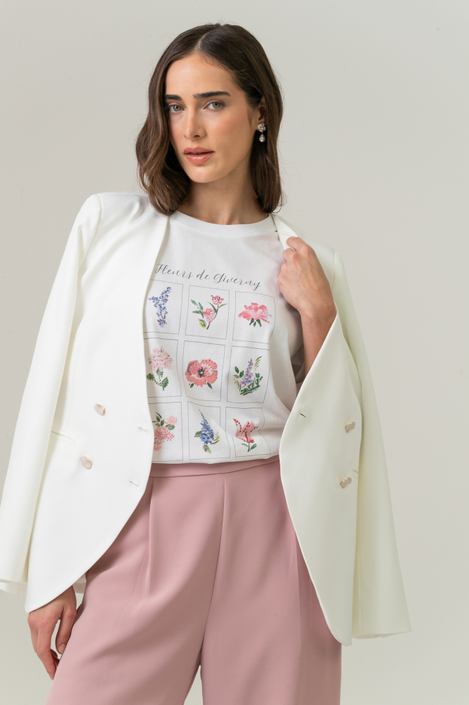 9038713 - Camiseta Fleurs De Giverny OFF-WHITE