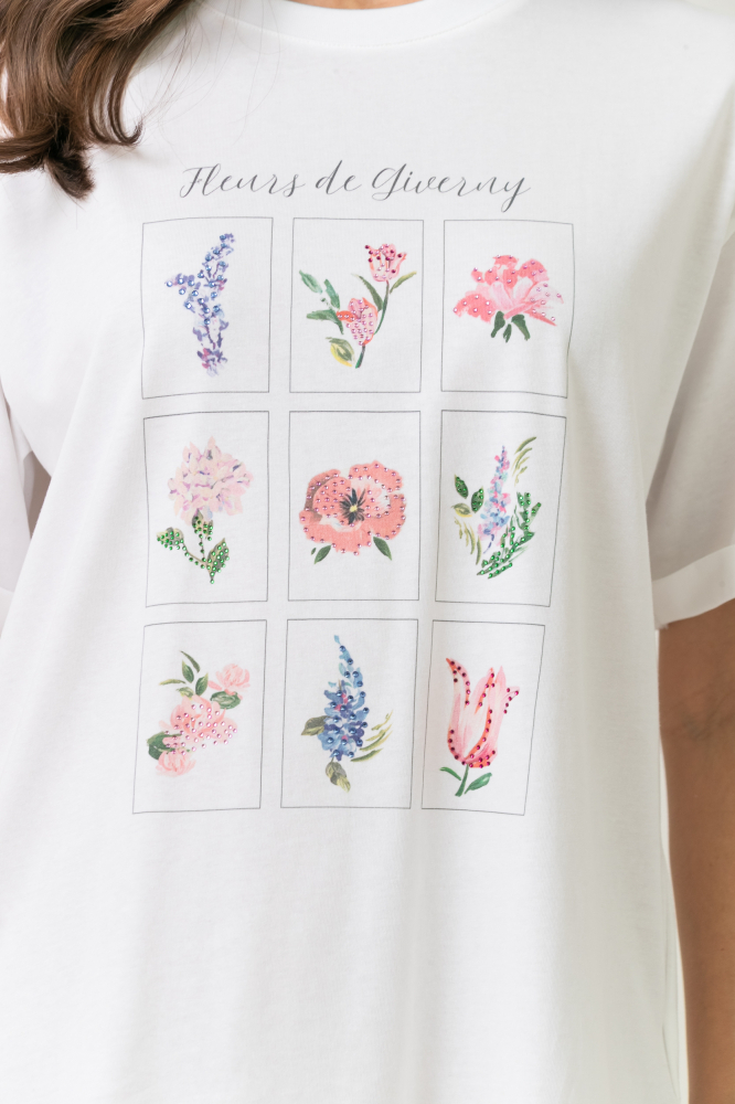 9038713 - Camiseta Fleurs De Giverny OFF-WHITE
