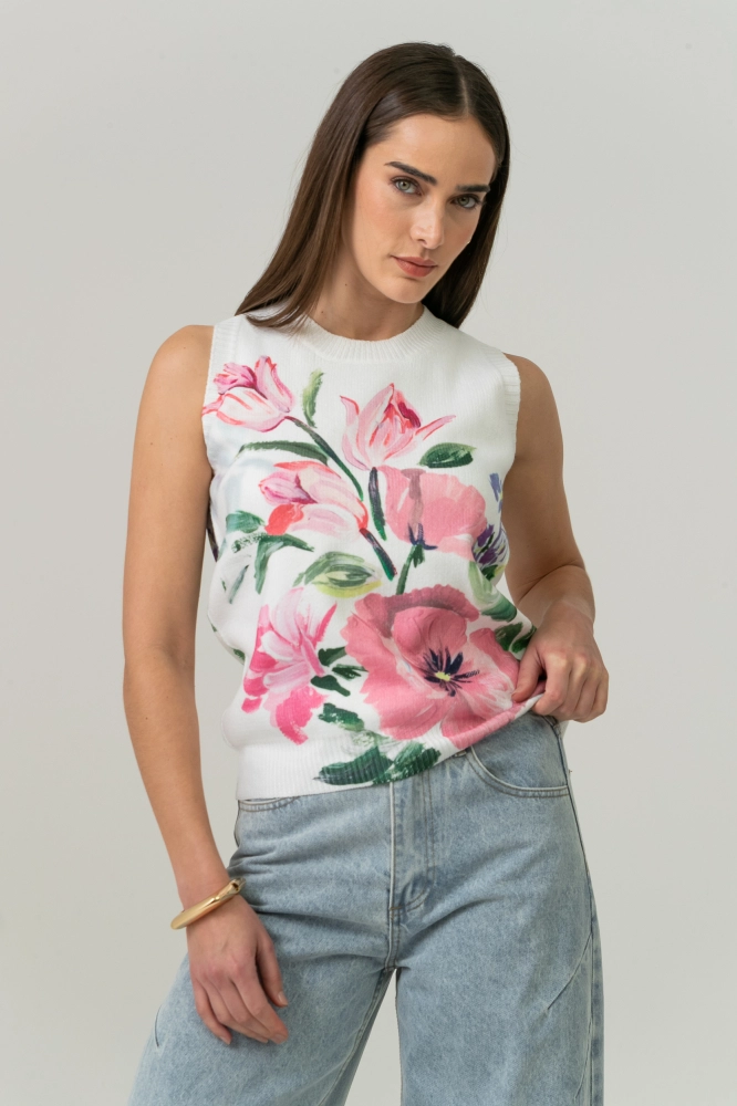 9038721 - Blusa Tricot Sem Manga Giverny OFF-WHITE 9038721 - Blusa Tricot Sem Manga Giverny OFF-WHITE - Imagem 1
