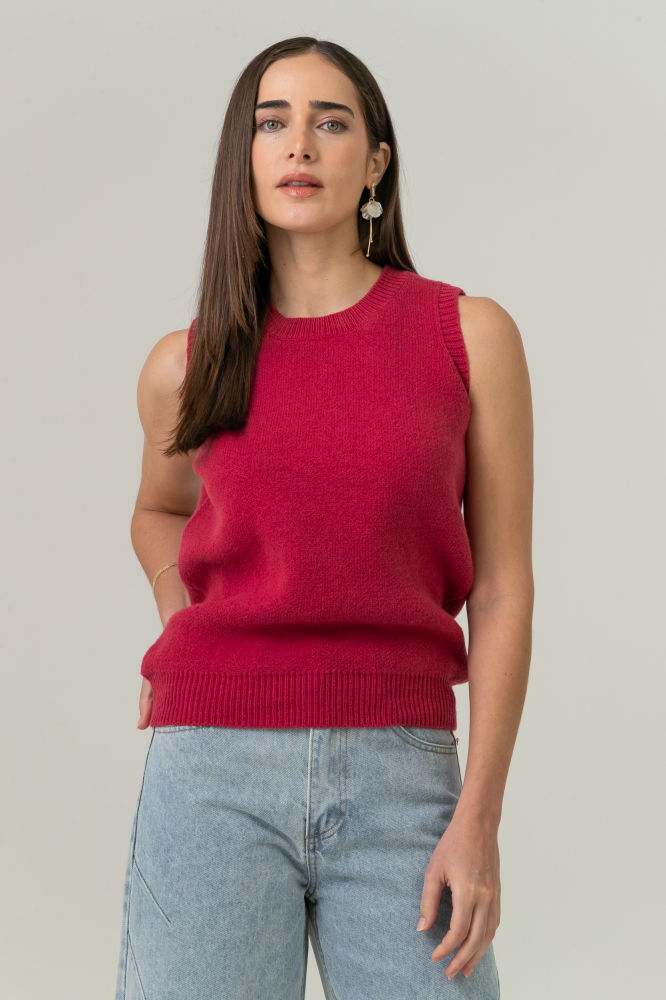 9038722 - Blusa Tricot Sem Manga Lisa PINK 9038722 - Blusa Tricot Sem Manga Lisa PINK