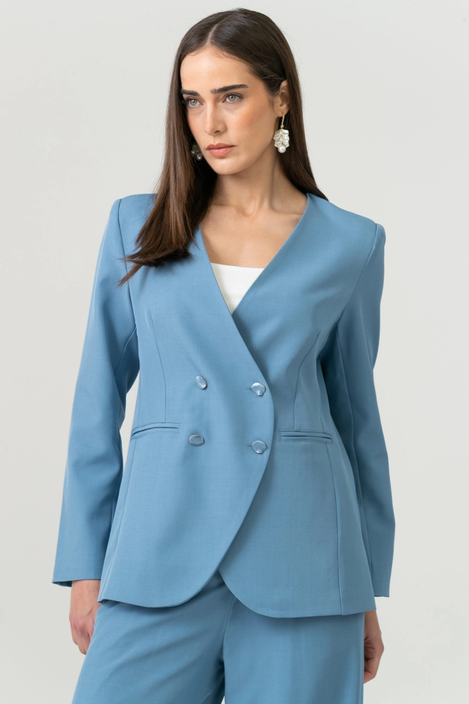 9038733 - Blazer Oversized Orgânico AZUL - Imagem 1