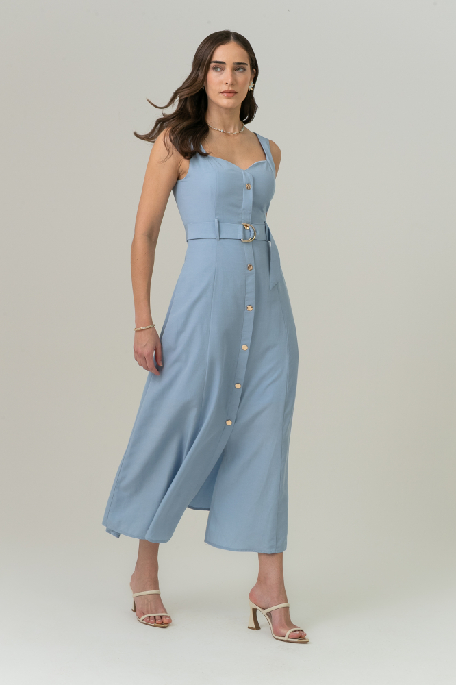 9038735 - Vestido Chemisier De Alças AZUL 9038735 - Vestido Chemisier De Alças AZUL