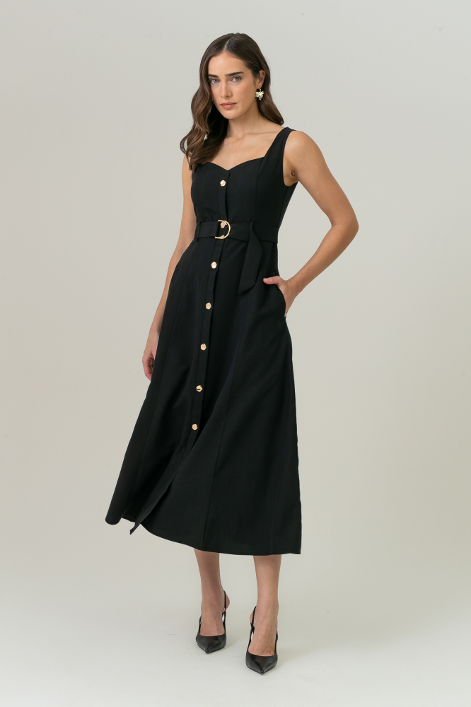 9038735 - Vestido Chemisier De Alças PRETO 9038735 - Vestido Chemisier De Alças PRETO