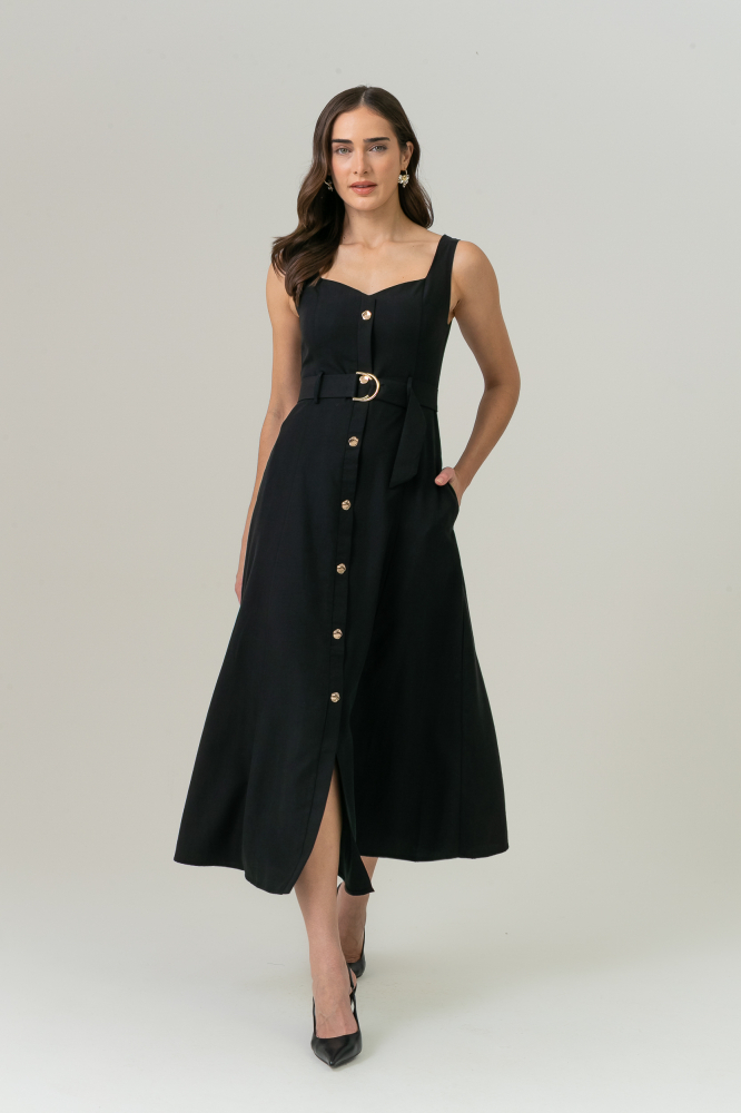 9038735 - Vestido Chemisier De Alças PRETO 9038735 - Vestido Chemisier De Alças PRETO