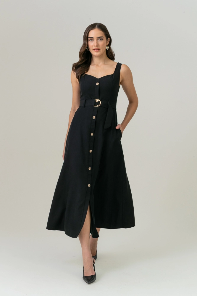 9038735 - Vestido Chemisier De Alças PRETO 9038735 - Vestido Chemisier De Alças PRETO - Imagem 1