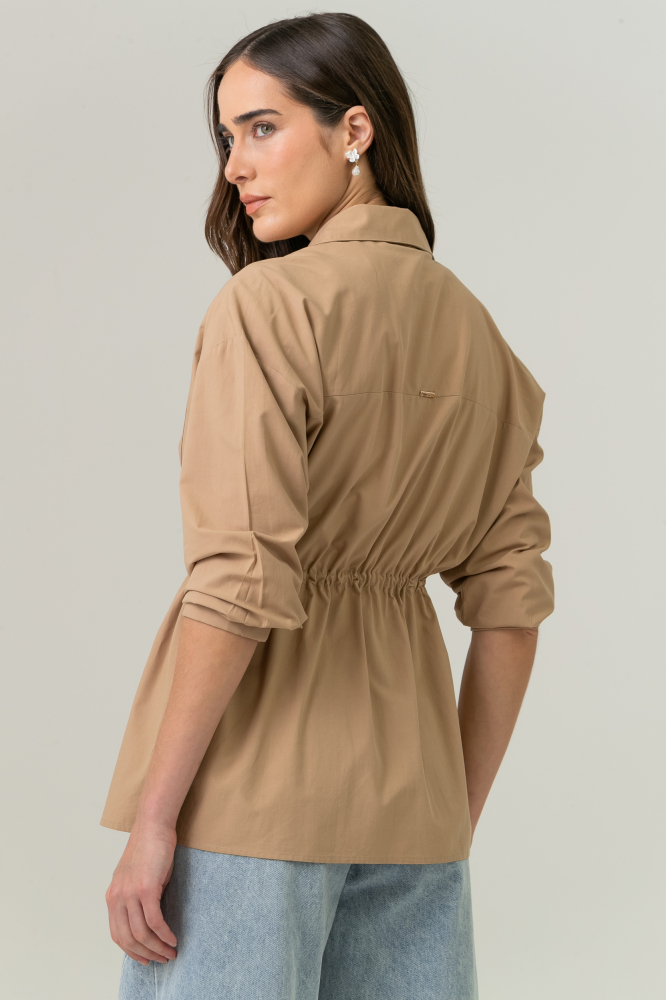 9038736 - Camisa Parka Com Túnel BEGE