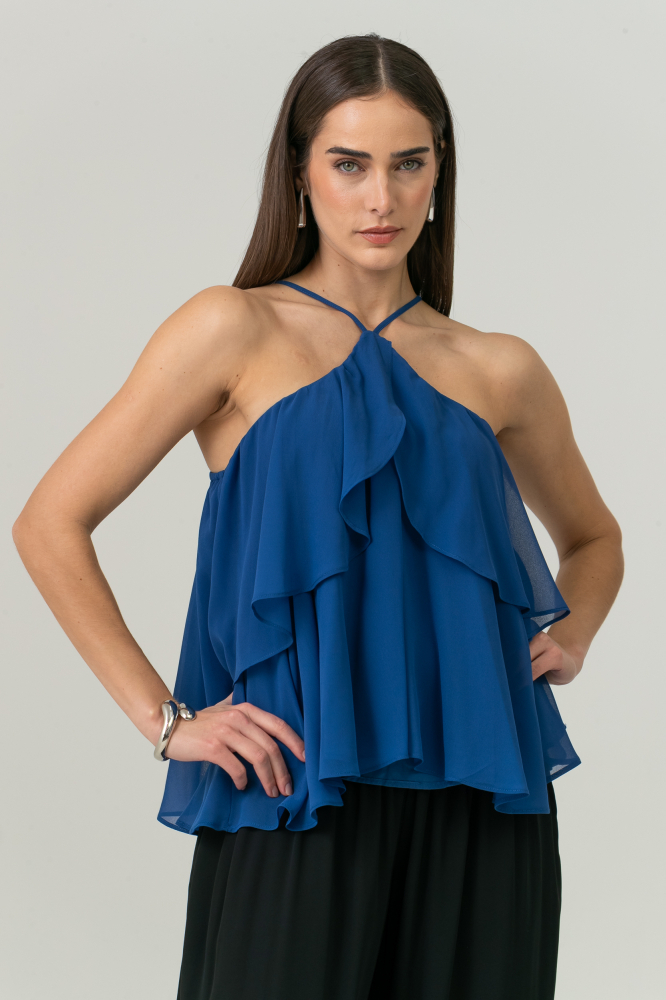 9038738 - Blusa Chiffon  AZUL