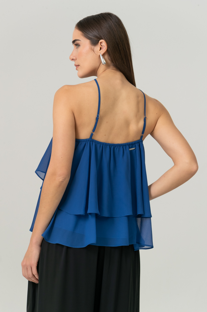 9038738 - Blusa Chiffon  AZUL