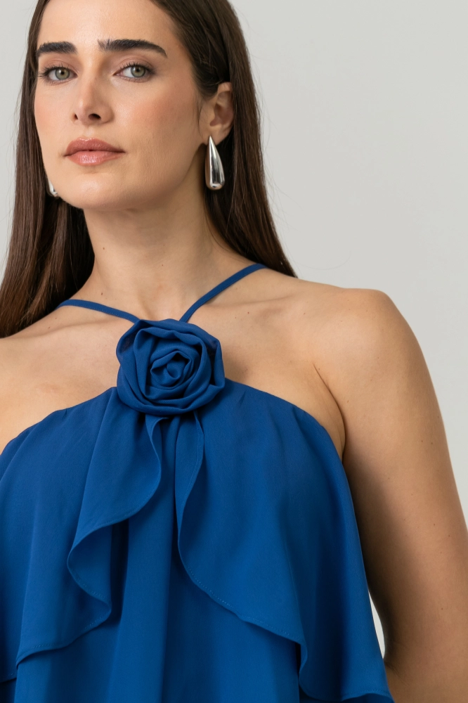 9038738 - Blusa Chiffon  AZUL - Imagem 2