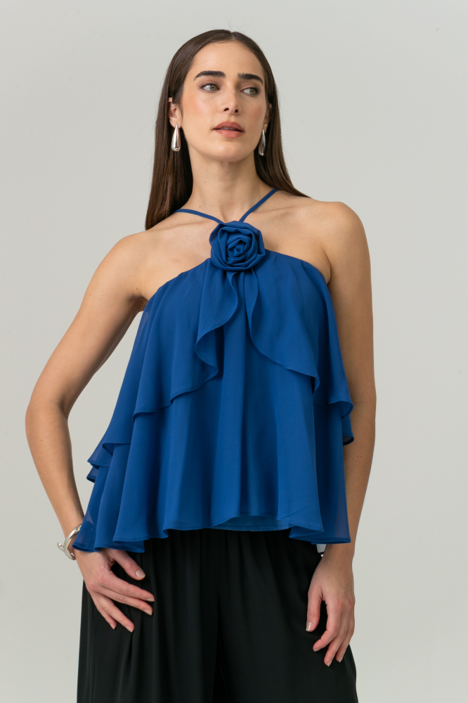 9038738 - Blusa Chiffon  AZUL