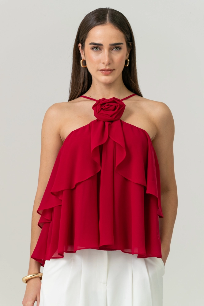 9038738 - Blusa Chiffon  CEREJA - Imagem 1