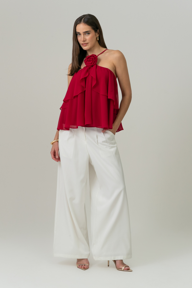 9038738 - Blusa Chiffon  CEREJA