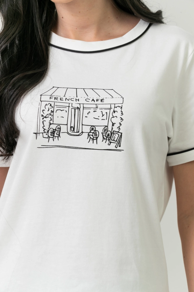 9038804 - Camiseta French Café OFF-WHITE 9038804 - Camiseta French Café OFF-WHITE - Imagem 2