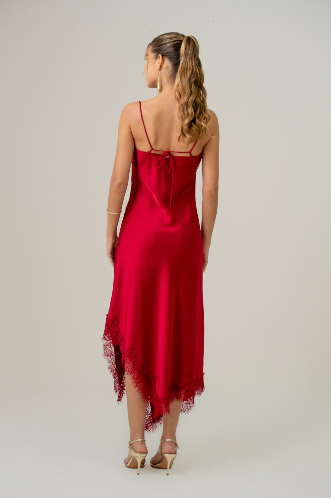 9038825 - Vestido Cetim Degagê Lacy VERMELHO
