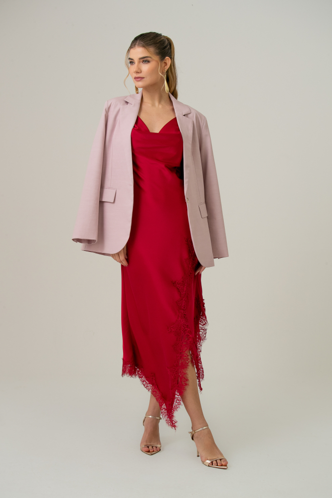 9038825 - Vestido Cetim Degagê Lacy VERMELHO