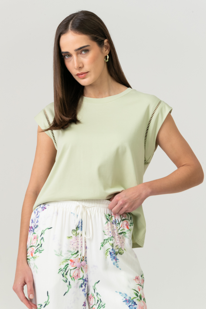9038906 - Camiseta Com Entremeios VERDE 9038906 - Camiseta Com Entremeios VERDE