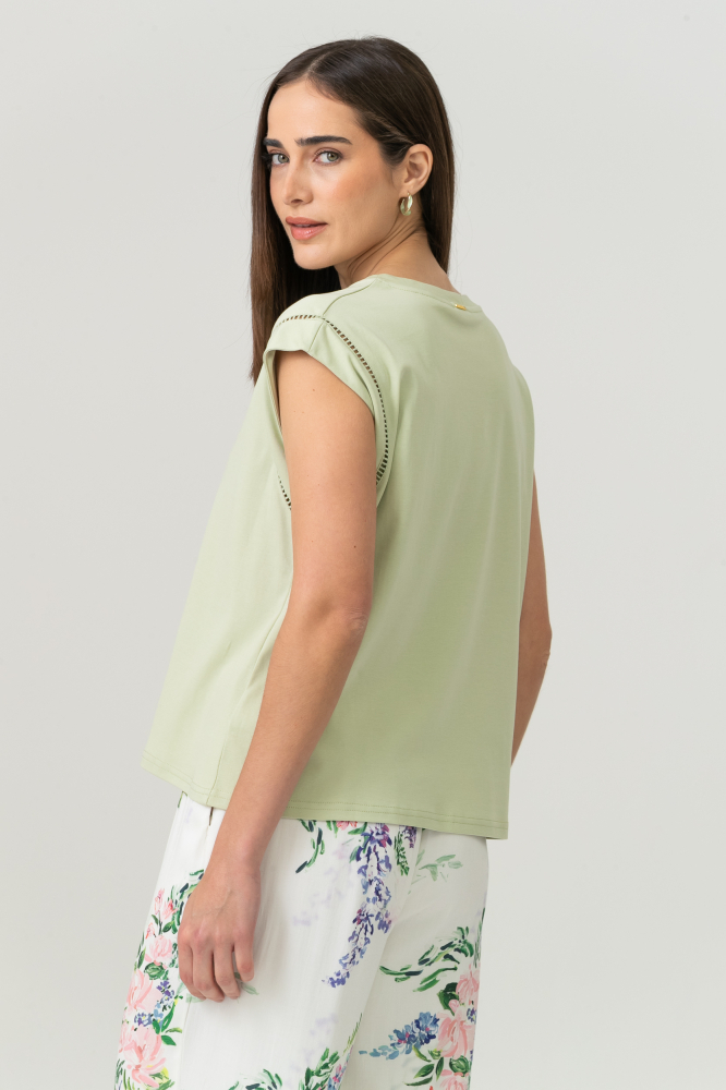 9038906 - Camiseta Com Entremeios VERDE 9038906 - Camiseta Com Entremeios VERDE