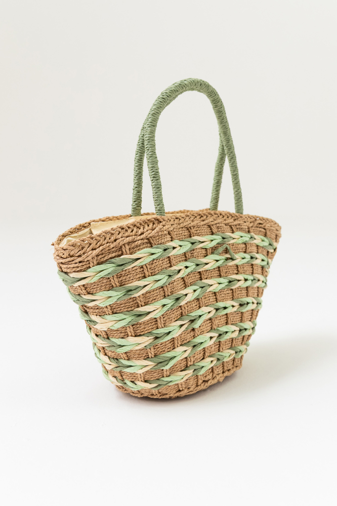 9039000 - Bolsa Palha Trançada Verde VERDE 9039000 - Bolsa Palha Trançada Verde VERDE