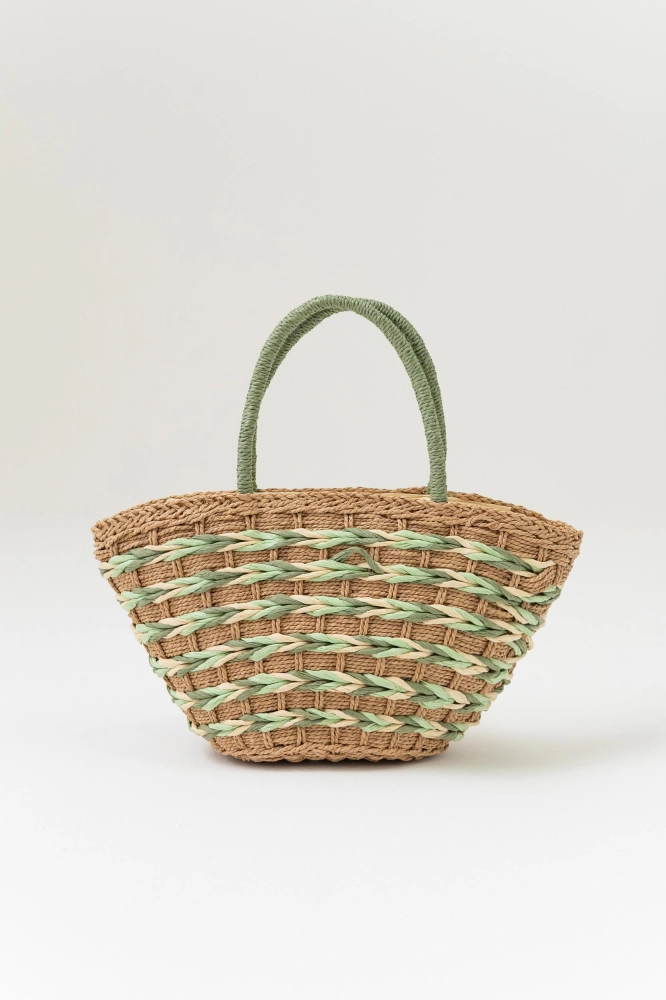 9039000 - Bolsa Palha Trançada Verde VERDE  - Imagem 1