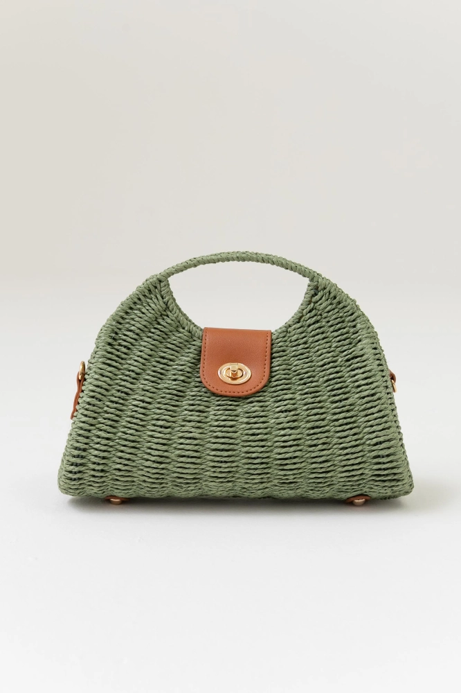 9039001 - Bolsa Palha Com Fecho Torniquete VERDE  - Imagem 1