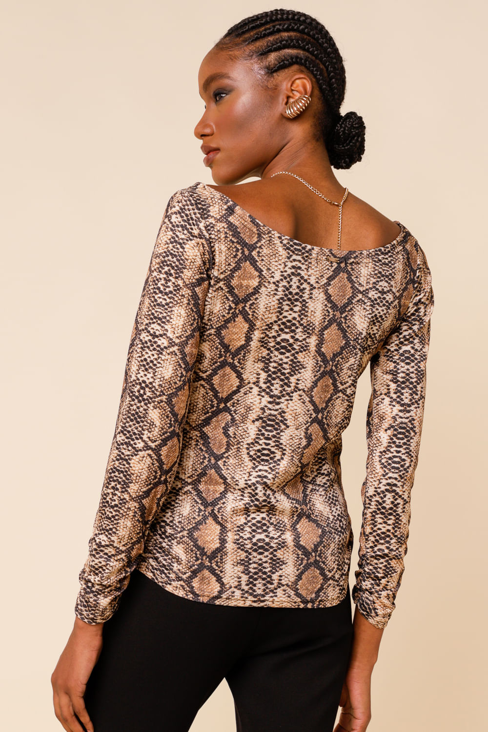 9030598 - Blusa Cobra Glam MARROM 9030598 - Blusa Cobra Glam MARROM