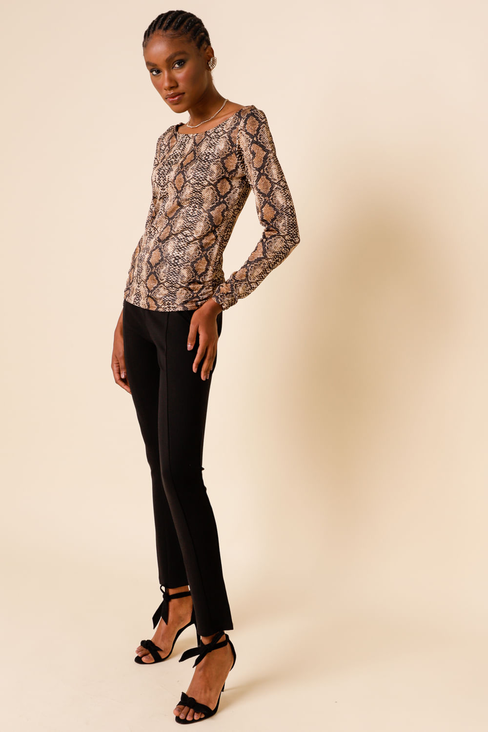 9030598 - Blusa Cobra Glam MARROM 9030598 - Blusa Cobra Glam MARROM