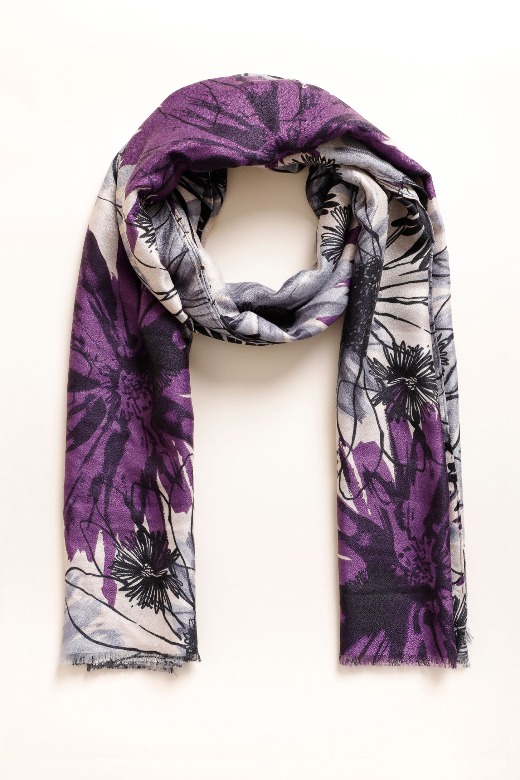 9030648 - Echarpe Floral  ROXO 