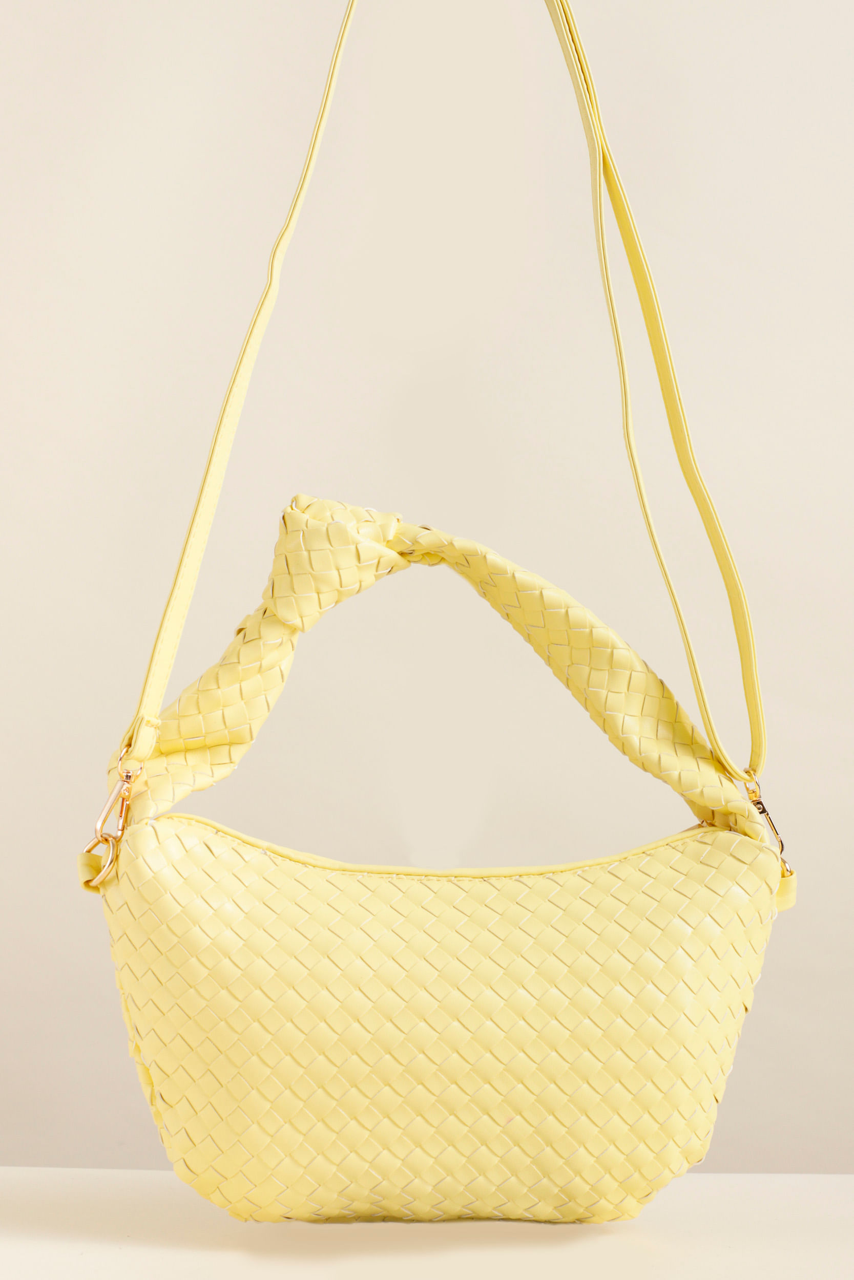 9033506 - Bolsa Hobo Trama Tressê   AMARELO