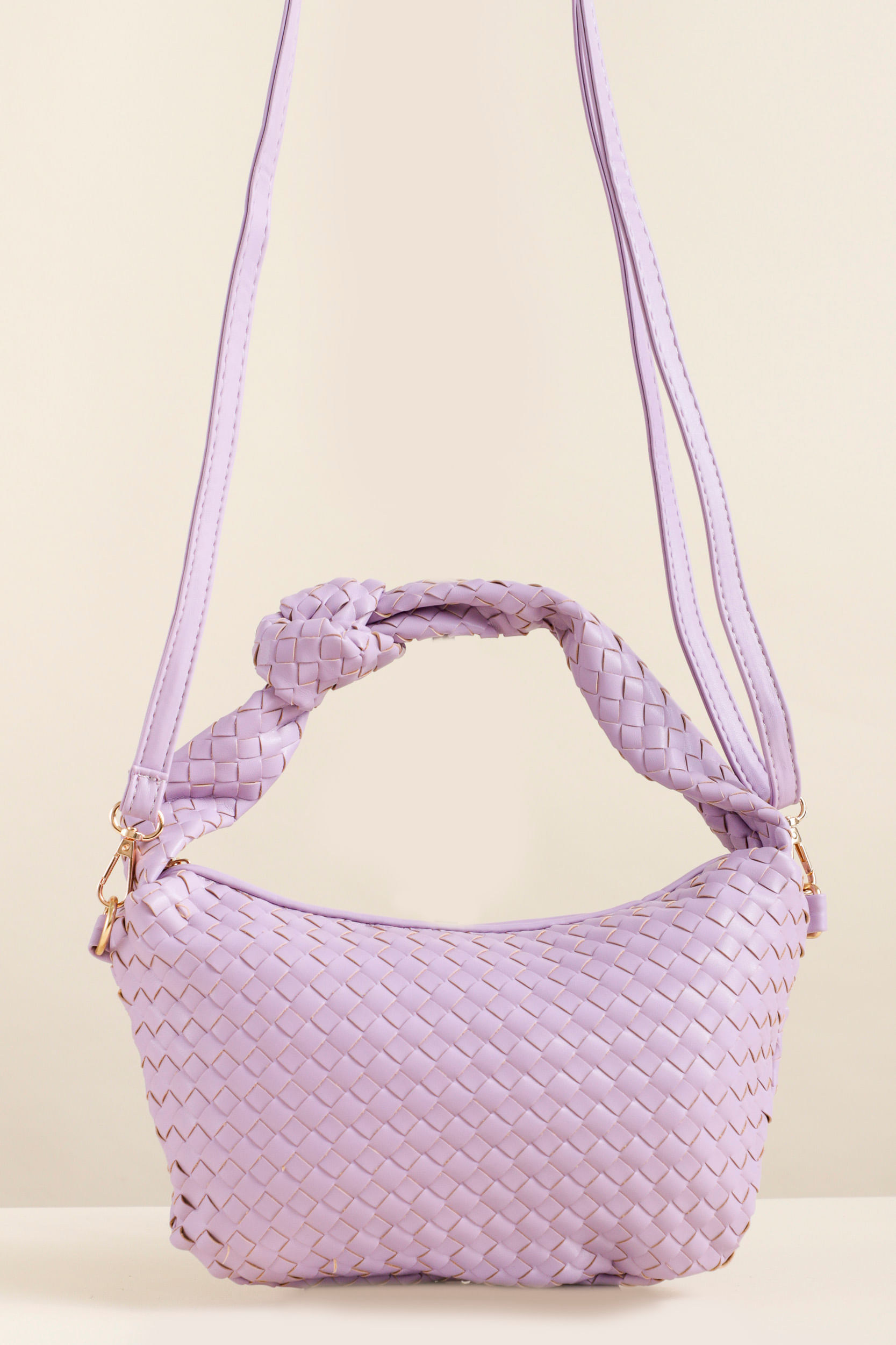 9033506 - Bolsa Hobo Trama Tressê   LILAS