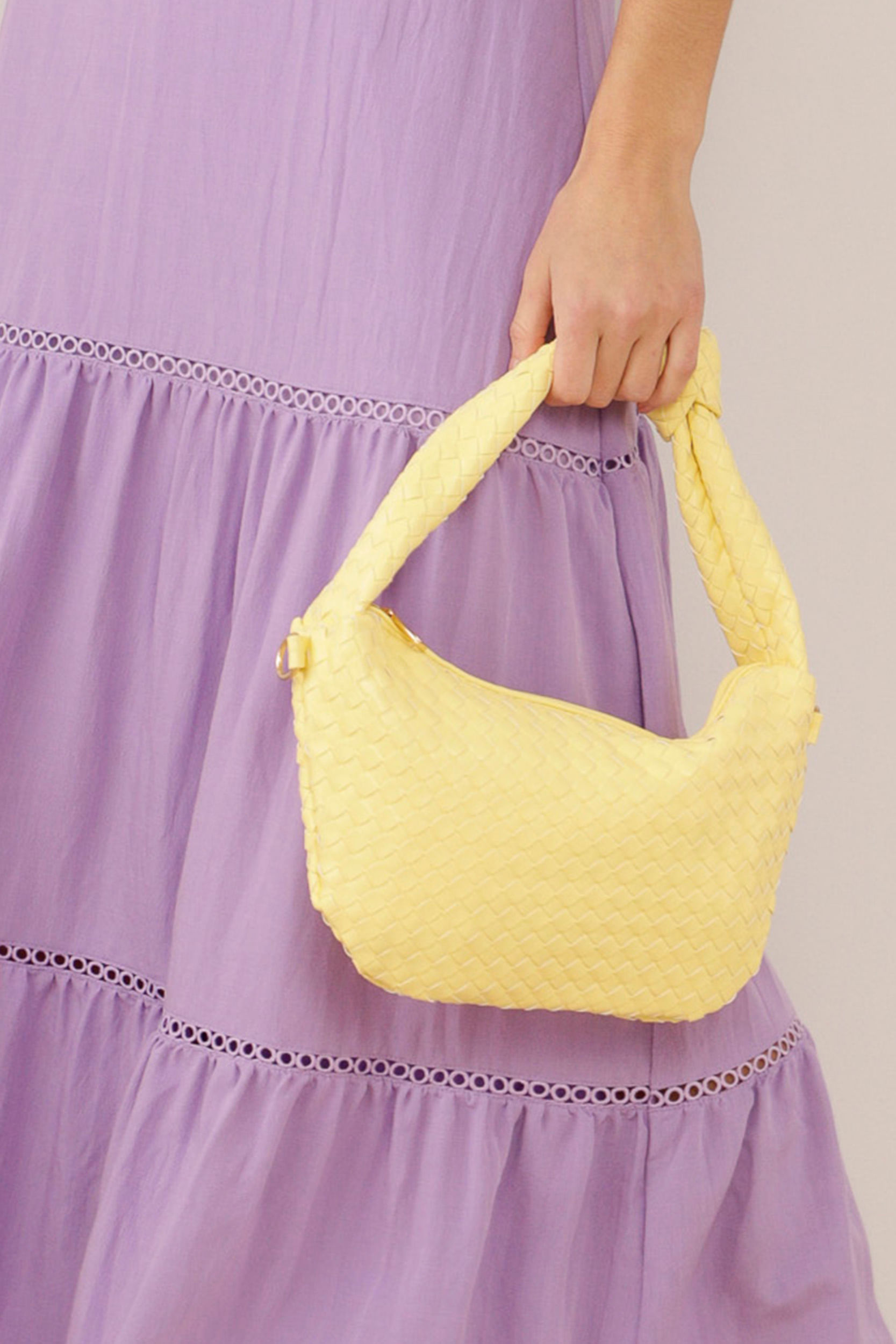 9033506 - Bolsa Hobo Trama Tressê   AMARELO