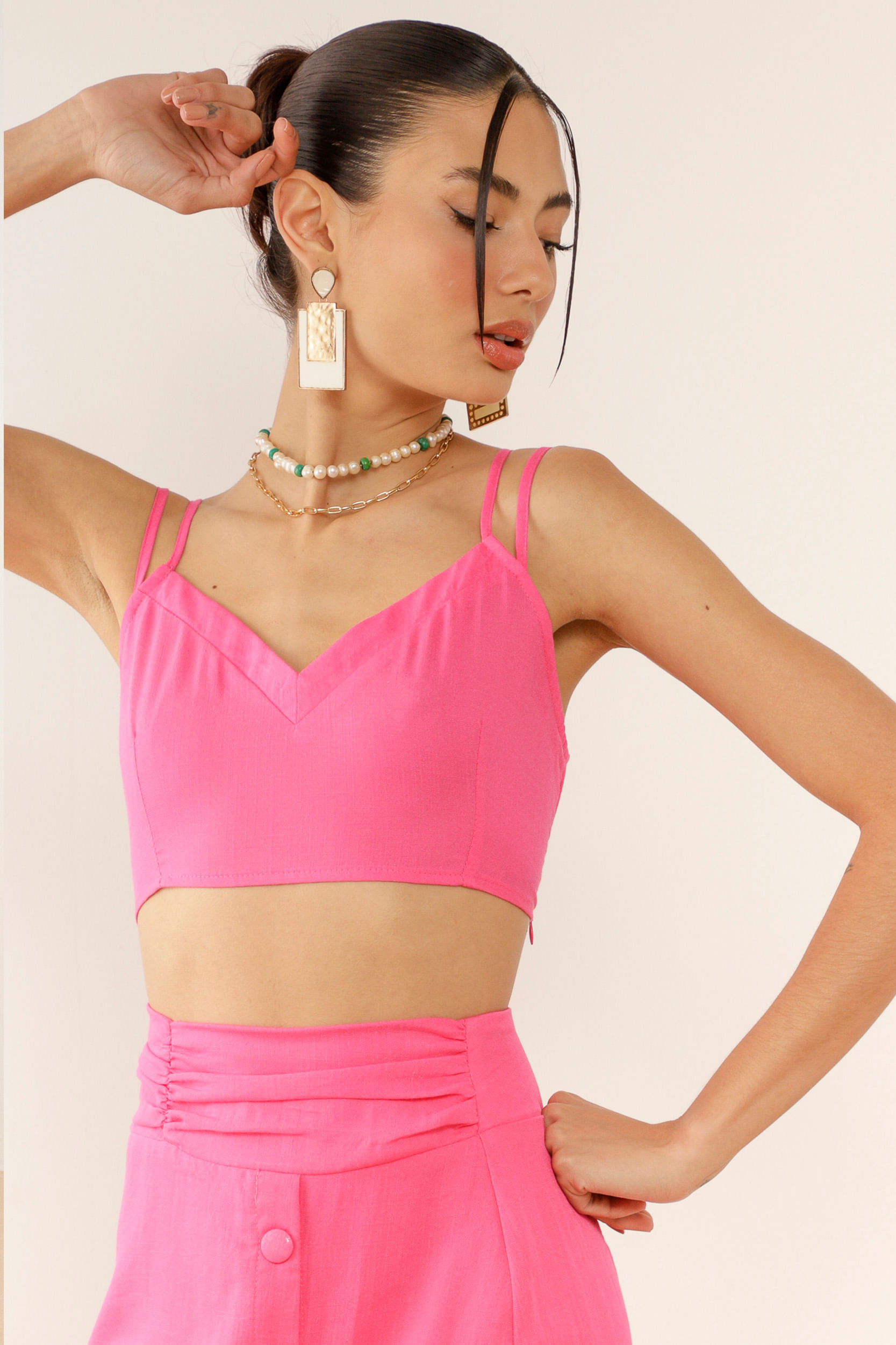 9033423 - Top Cropped Linho ROSA