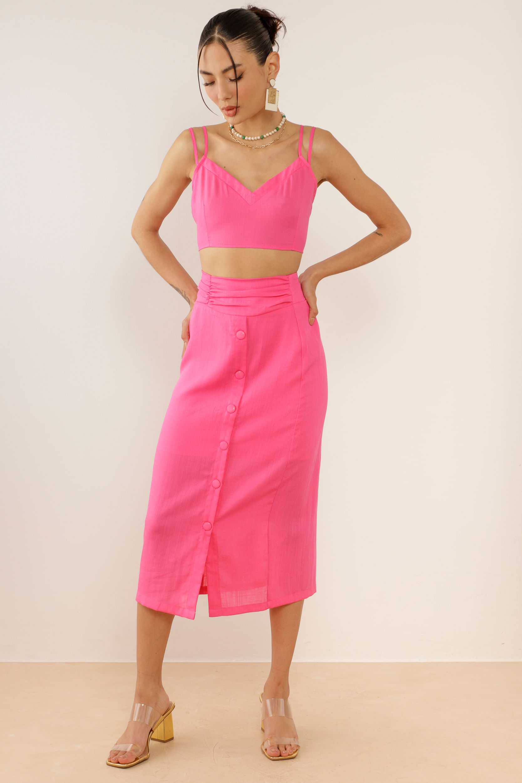 9033423 - Top Cropped Linho ROSA