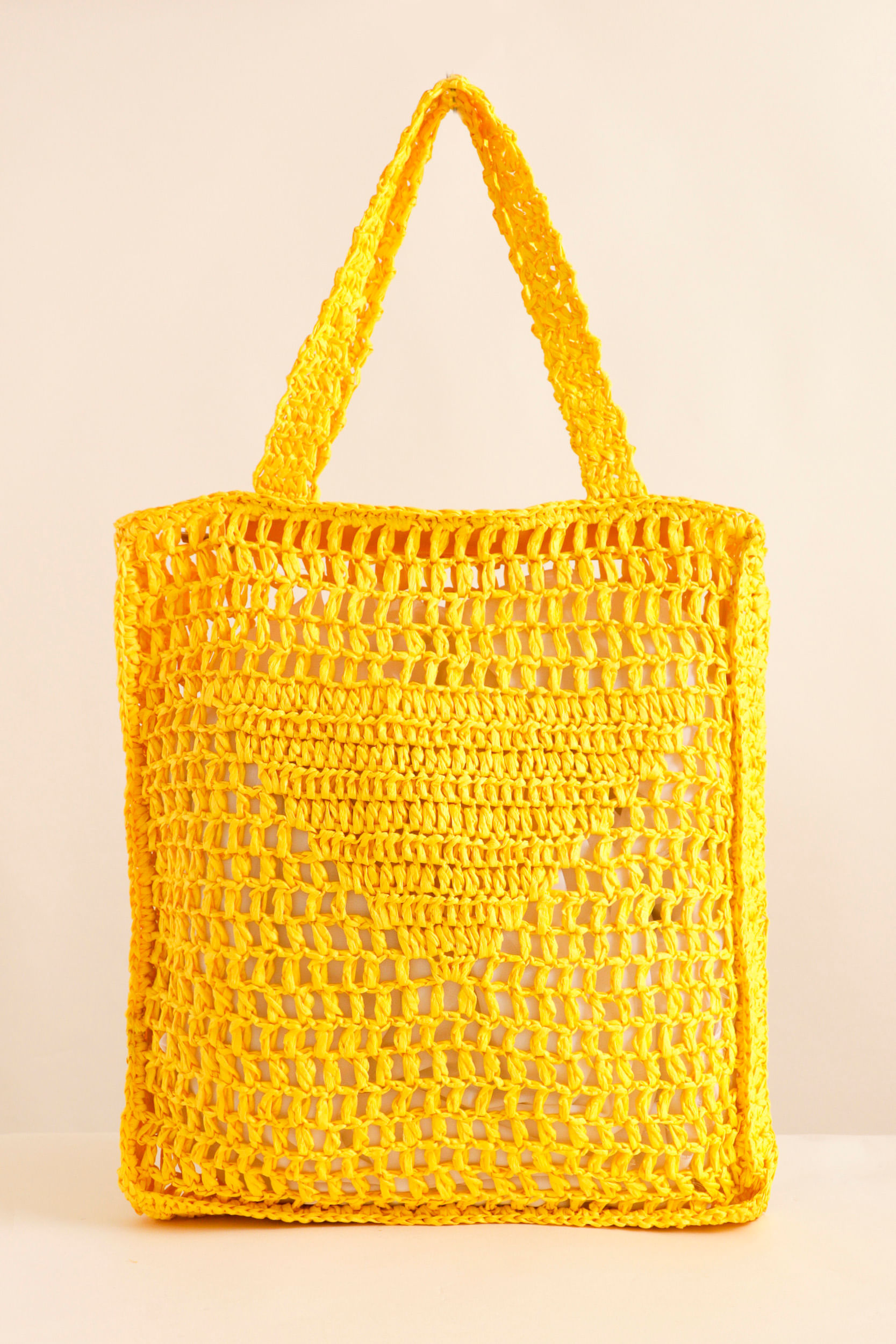 9033641 - Bolsa Grande Crochê AMARELO - Imagem 1