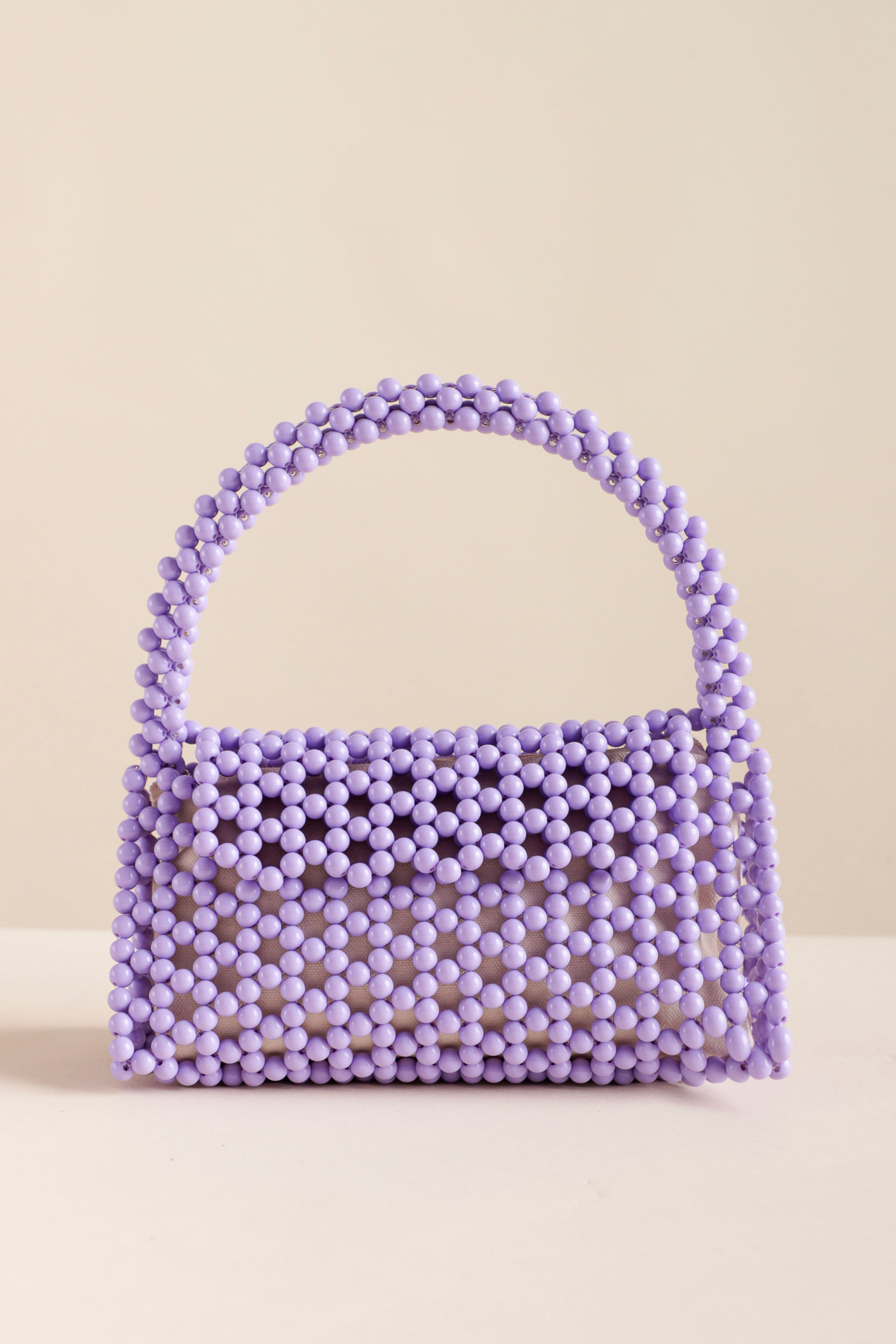 9033517 - Bolsa Miçanga Tipo Baguete  LILAS