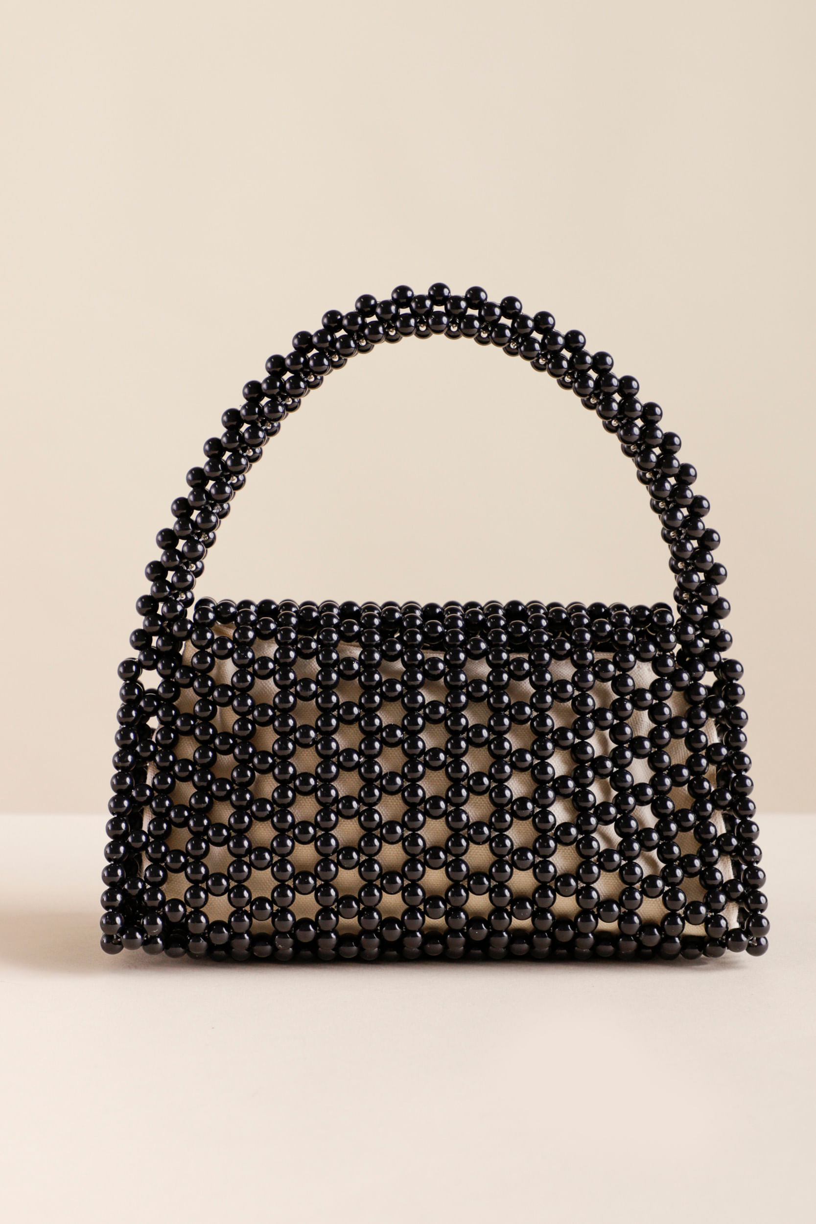 9033517 - Bolsa Miçanga Tipo Baguete  PRETO