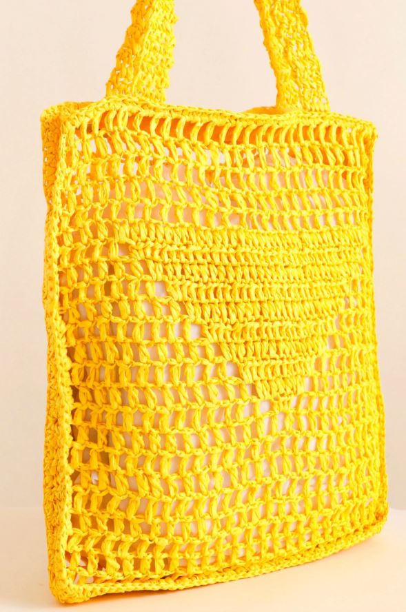 9033641 - Bolsa Grande Crochê AMARELO