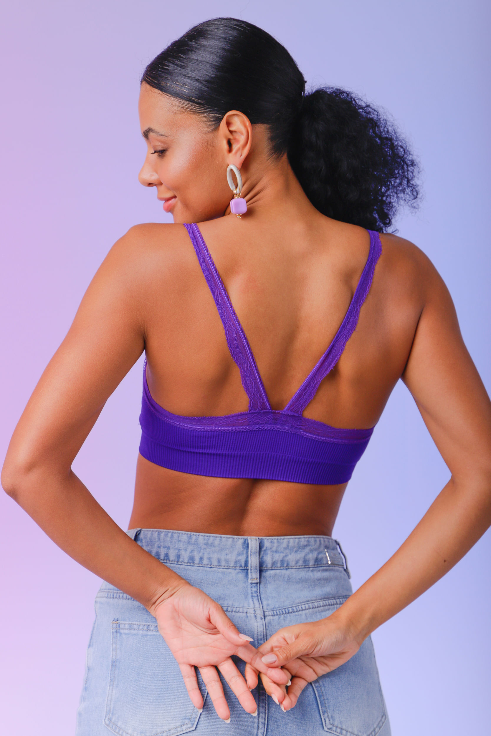 9033142 - Kit Top Lingerie Com Bojo ROXO 9033142 - Kit Top Lingerie Com Bojo ROXO