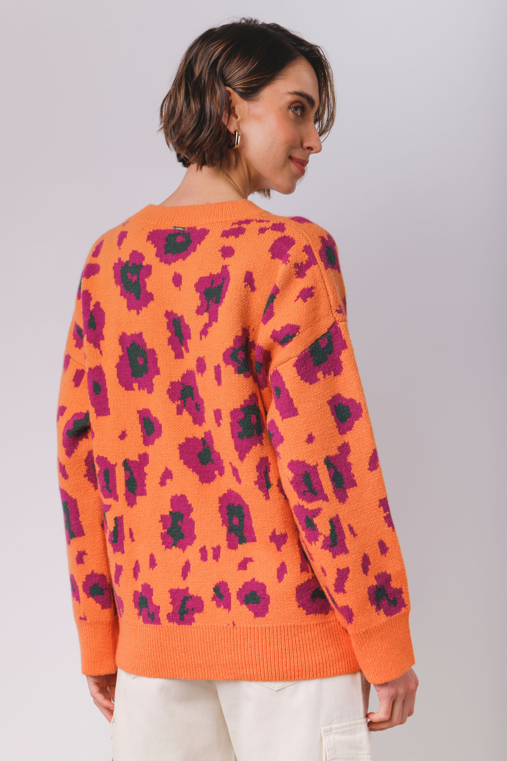 9034297 - Blusa Tricot Ampla Onça MOSTARDA