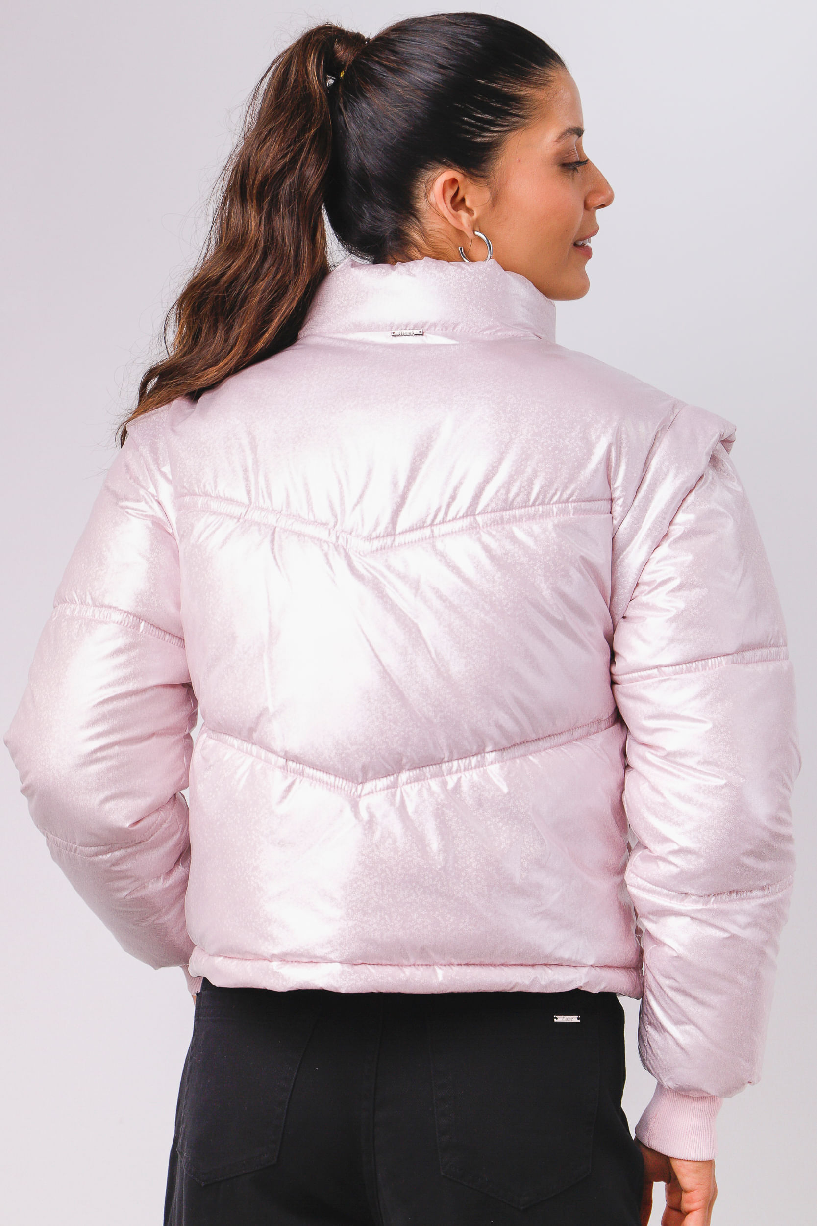Jaqueta Colete Puffer Foil ROSA Jaqueta Colete Puffer Foil ROSA