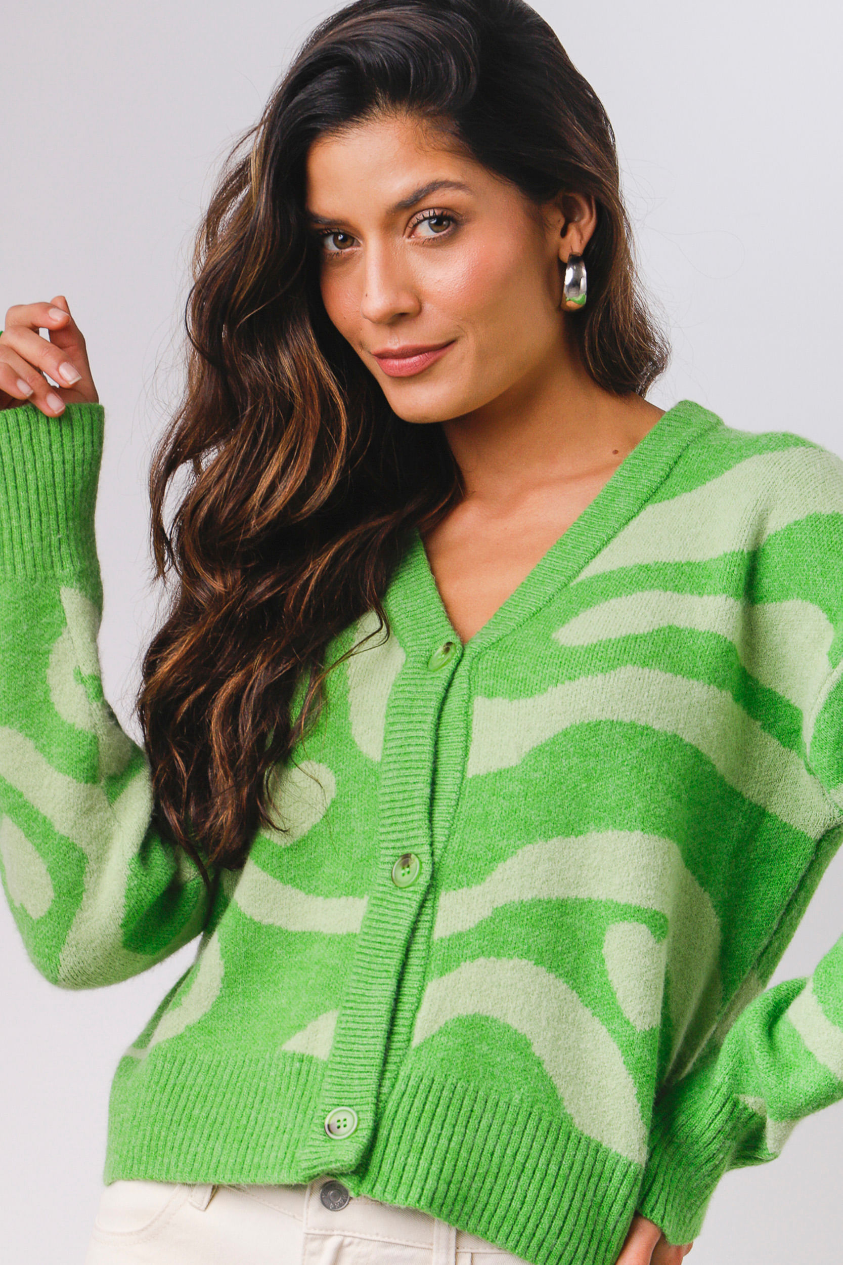 9034298 - Blusa Tricot Corações VERDE 9034298 - Blusa Tricot Corações VERDE